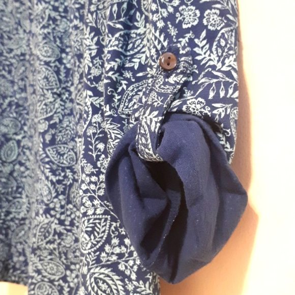 Style & Co 100% Cotton Printed Henley Top - Picture 8 of 11